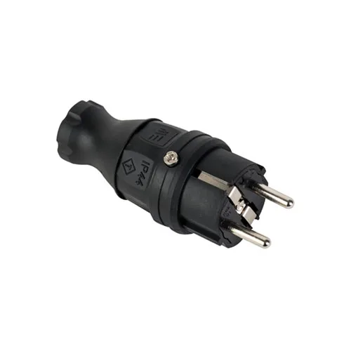 404001 – Düz Kauçuk Fiş 2P+E 220/240V 16A Alman Tip