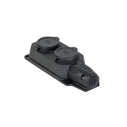 404005 – Kauçuk 2 ‘li Grup Priz 2x(2P+E) 220/240V 16A Alman Tip