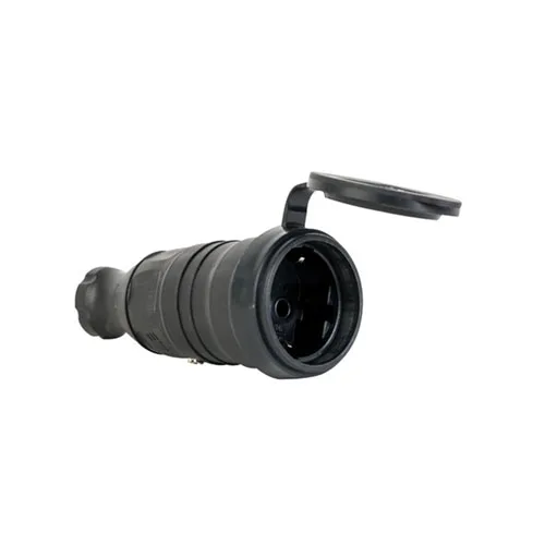 404010 – Düz Kauçuk Uzatma Priz 2P+E 220/240V 16A Alman Tip