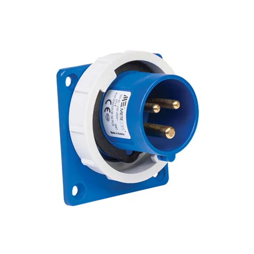 406203V – CEE Düz Makine Fişi 16A 200-250V 2P+PE 6h IP67 Vidalı Bağlantı