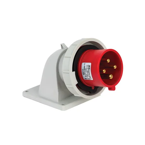 406220V – CEE Eğik Makine Fişi 32A 380-415V 3P+PE 6h IP67 Vidalı Bağlantı