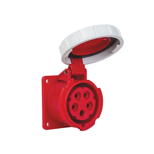 406512V – CEE Düz Makine Prizi 16A  200/346V-240/415V 3P+N+PE 6h IP67 Vidalı Bağlantı (75mmx75mm)