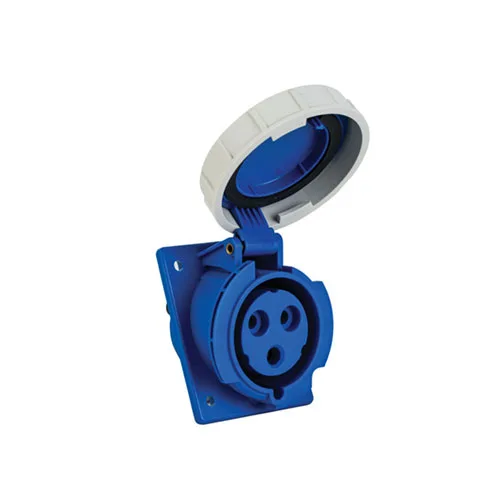 406515V – CEE Eğik Makine Prizi 32A 200-250V 2P+PE 6h IP67 Vidalı Bağlantı (80mmx97mm)