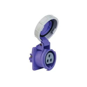 406557V – CEE Düz Makine Prizi 32A 20-25V 3P – IP67 Vidalı Bağlantı (54mmx60mm)