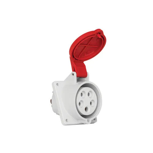 T12768V – CEE Makine Prizi (Eğik) 32A 380-415V 3P+N+PE 6 h IP67  Vidalı Bağlantı