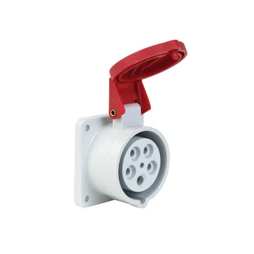 T132001V – CEE Makine Prizi (Düz) 16A 380-415V 3p+N+PE 6 h IP44  Vidalı Bağlantı (75mmx75mm)
