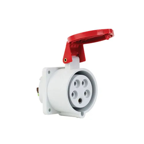 T132002 – CEE Makine Prizi (Düz) 32A 380-415V 3P+N+PE 6 h IP44 Hızlı Bağlantı (75mmx75mm)